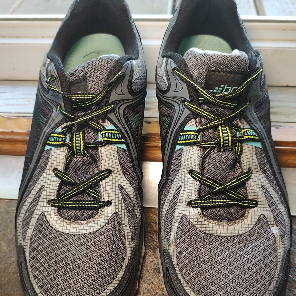 BCG Womens Running Shoes Grey Black Teal Lime Green Mesh Athletic‎ Sneakers